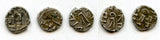 Lot of 5 nice silver dammas, late 900s CE, Habbarid Amirs of Sind
