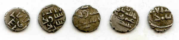 Lot of 5 nice silver dammas, late 900s CE, Habbarid Amirs of Sind