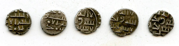Lot of 5 nice silver dammas, late 900s CE, Habbarid Amirs of Sind