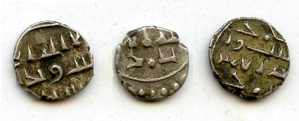 Lot of 3 nice silver dammas, late 900s CE, Habbarid Amirs of Sind