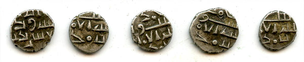Lot of 5 nice silver dammas, late 900s CE, Habbarid Amirs of Sind