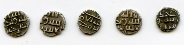 Lot of 5 nice silver dammas, late 900s CE, Habbarid Amirs of Sind