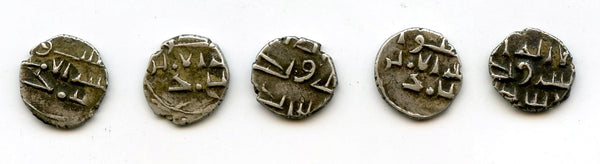 Lot of 5 nice silver dammas, late 900s CE, Habbarid Amirs of Sind