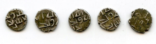 Lot of 5 nice silver dammas, late 900s CE, Habbarid Amirs of Sind