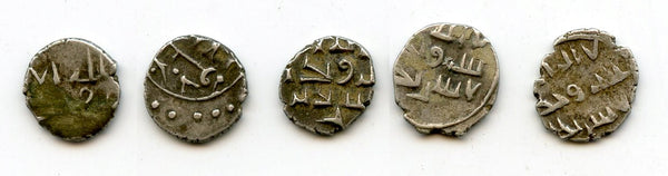Lot of 5 nice silver dammas, late 900s CE, Habbarid Amirs of Sind
