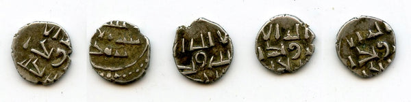Lot of 5 nice silver dammas, late 900s CE, Habbarid Amirs of Sind