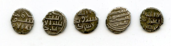 Lot of 5 nice silver dammas, late 900s CE, Habbarid Amirs of Sind