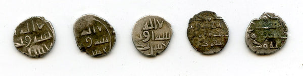 Lot of 5 nice silver dammas, late 900s CE, Habbarid Amirs of Sind
