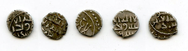 Lot of 5 nice silver dammas, late 900s CE, Habbarid Amirs of Sind