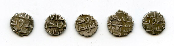 Lot of 5 nice silver dammas, late 900s CE, Habbarid Amirs of Sind