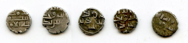 Lot of 5 nice silver dammas, late 900s CE, Habbarid Amirs of Sind