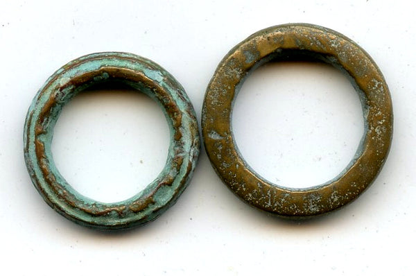 Lot of 2 authentic ancient Celtic ring money, Danube region, ca.800-500 BC