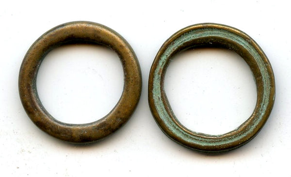 Lot of 2 authentic ancient Celtic ring money, Danube region, ca.800-500 BC