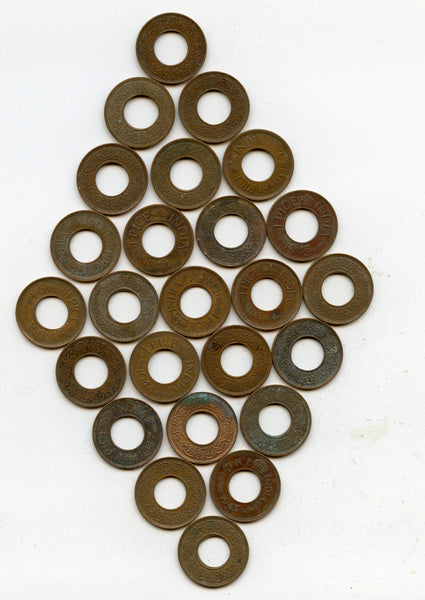 Lot of 25 bronze 1-pice coins of George VI, different dates (1943-47), India
