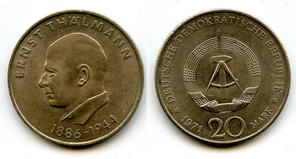 East Germany (DDR) - large 20 marks - Ernst Thalmann - 1971 (Berlin mint)