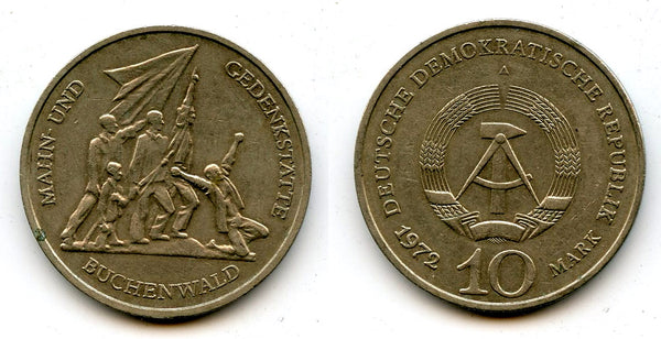 East Germany (DDR) - large 10 marks, Liberation of Buchenwald concentration camp - 1972 (Berlin mint)