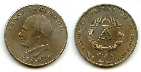 East Germany (DDR) - large 20 marks - Ernst Thalmann - 1971 (Berlin mint)