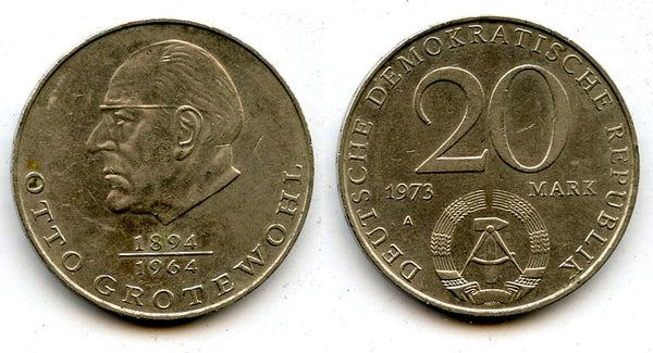 East Germany (DDR) - large 20 marks, Otto Grotewohl - 1973 (Berlin mint)
