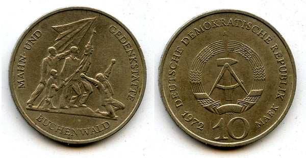 East Germany (DDR) - large 10 marks, Liberation of Buchenwald concentration camp - 1972 (Berlin mint)