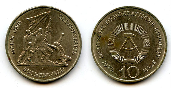 East Germany (DDR) - large 10 marks, Liberation of Buchenwald concentration camp - 1972 (Berlin mint)