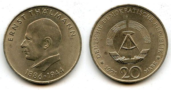 East Germany (DDR) - large 20 marks - Ernst Thalmann - 1971 (Berlin mint)