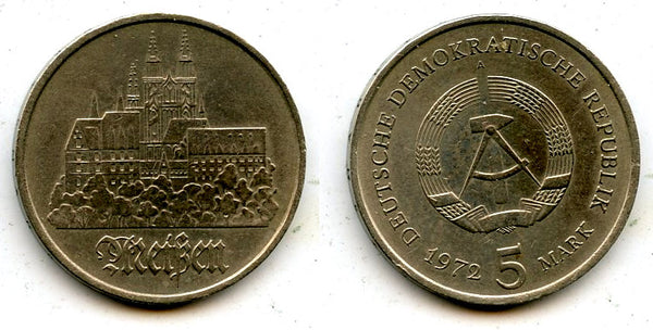 East Germany (DDR) - 5 marks, 1972-A, city of Meissen (Berlin mint)