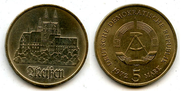 East Germany (DDR) - 5 marks, 1972-A, city of Meissen (Berlin mint)