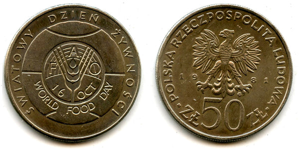 Commemorative 50 zloty coin, 1981, Poland