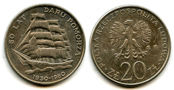 Commemorative 20 zloty coin, 1980, Poland