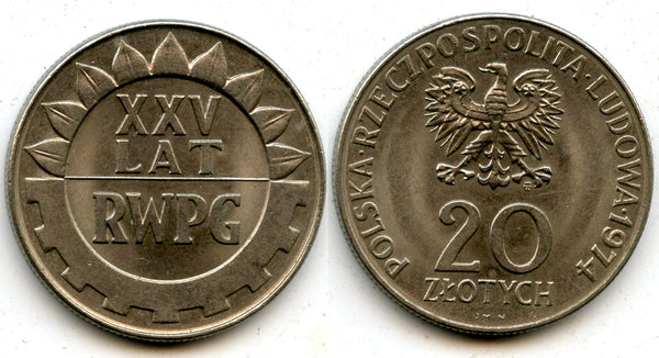 Commemorative 20 zloty coin, 1974, Poland