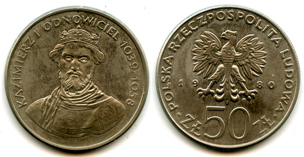 Commemorative 50 zloty coin, 1980, Poland