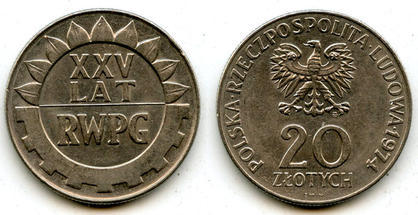 Commemorative 20 zloty coin, 1974, Poland