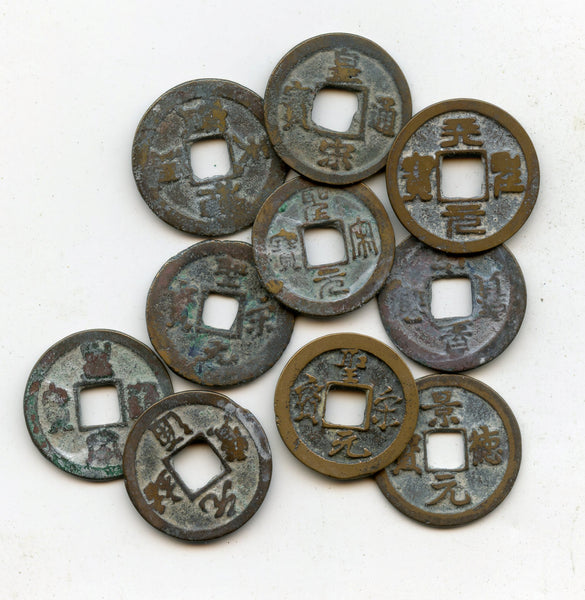 Lot of 10 various bronze cash, Northern Song dynasty, 960-1127, China (#2)