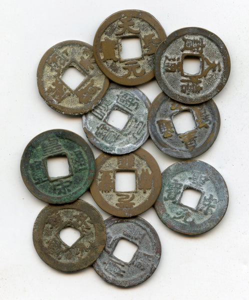 Lot of 10 various bronze cash, Northern Song dynasty, 960-1127, China (#2)