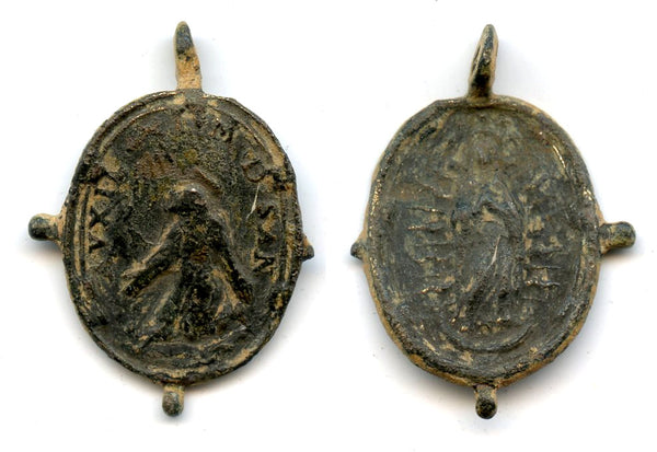 Original religious medallion, c.15th-16th century, Spain