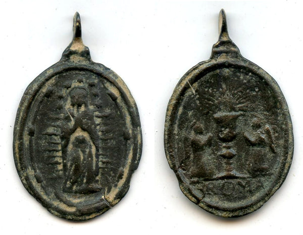 Original religious medallion, c.15th-16th century, Spain