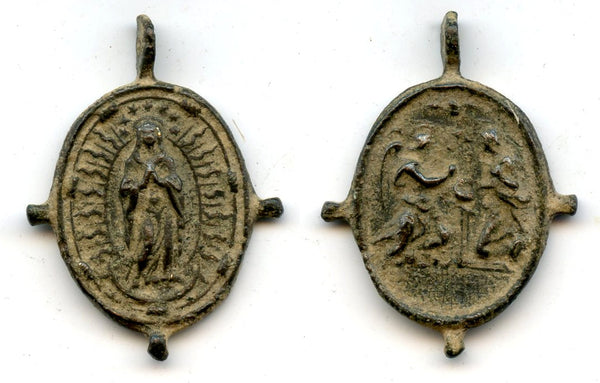 Original religious medallion, c.15th-16th century, Spain