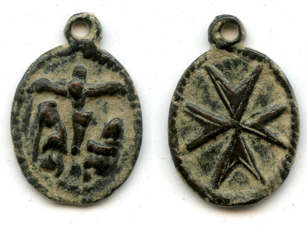 Original religious medallion, c.15th-16th century, Spain