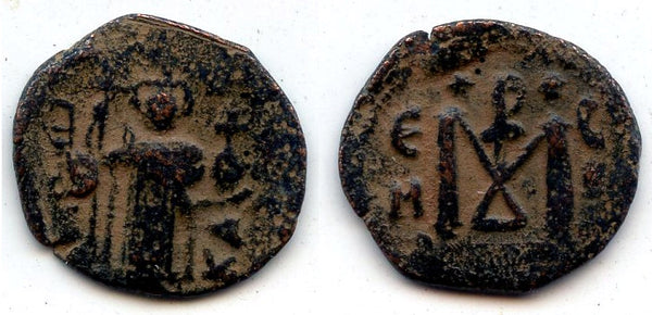 Pre-reform Arab-Byzantine follis, minted ca.680's, Hims (Emesa) mint, Ummayad Caliphate