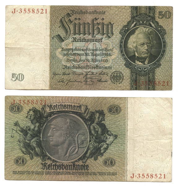 50 Reichsmark, 1933, Third Reich (Nazi Germany), Germany