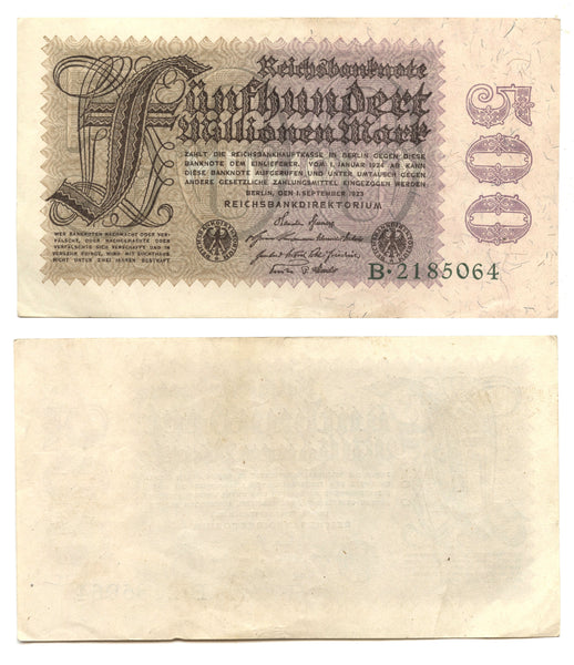 500-million mark, 1923, Weimar Republic (1918-1933), Germany (Pick-110)