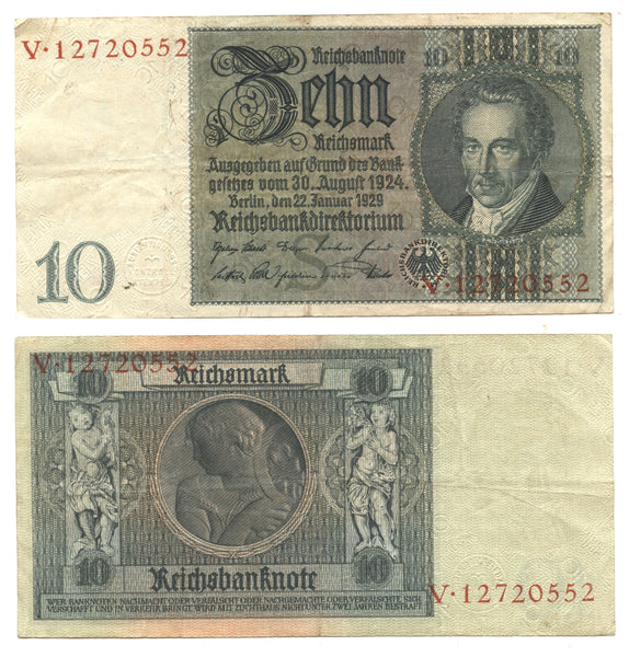 10 Reichsmark, 1929, Weimar Republic (1918-1933), Germany