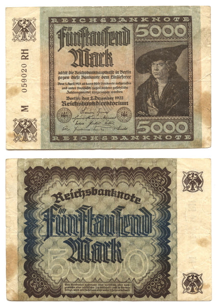 5000 mark, 1922, Weimar Republic (1918-1933), Germany