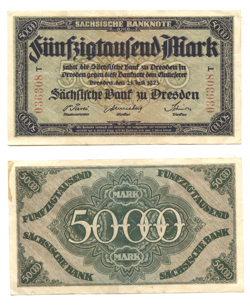50 000 marks, 1923, Weimar Republic (1918-1933), Germany (Pick-S959)