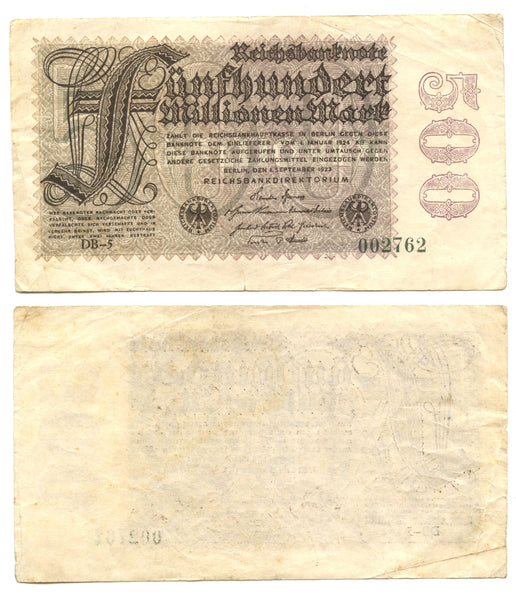 500-million mark, 1923, Weimar Republic (1918-1933), Germany (Pick-110)