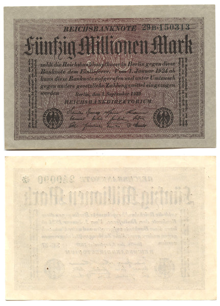 50-million marks, 1924, Weimar Republic (1918-1933), Germany (Pick-109)