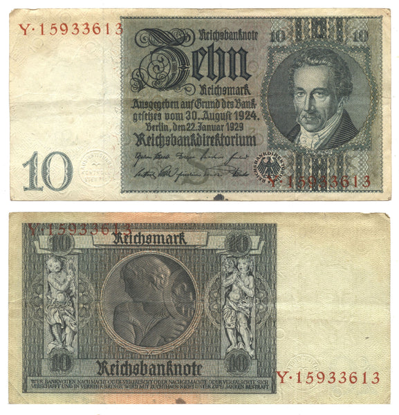 10 Reichsmark, 1929, Weimar Republic (1918-1933), Germany