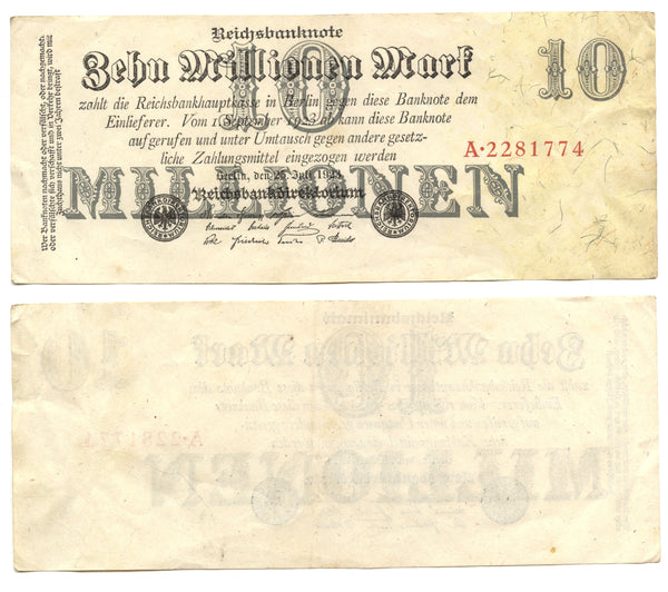 10 million mark, 1923, Weimar Republic (1918-1933), Germany