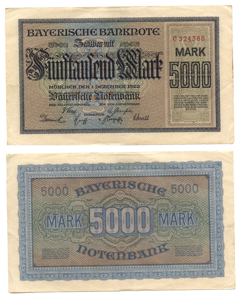 5000 Marks, 1922, Weimar Republic (1918-1933), Germany
