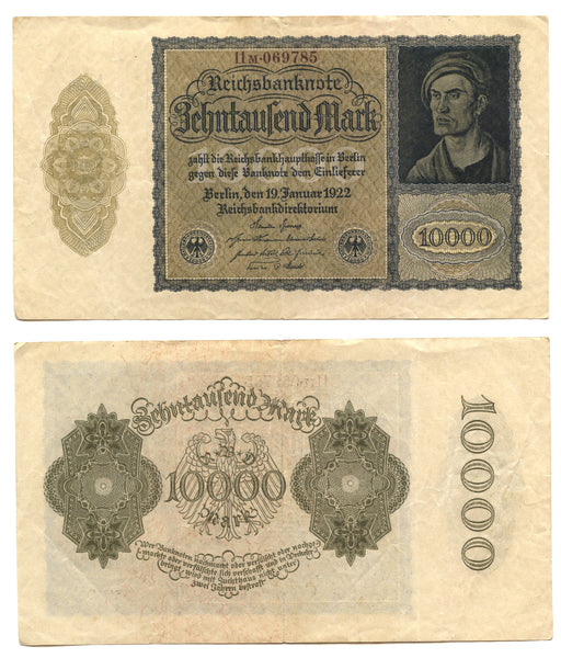 10 000 marks, 1922, Weimar Republic (1918-1933), Germany
